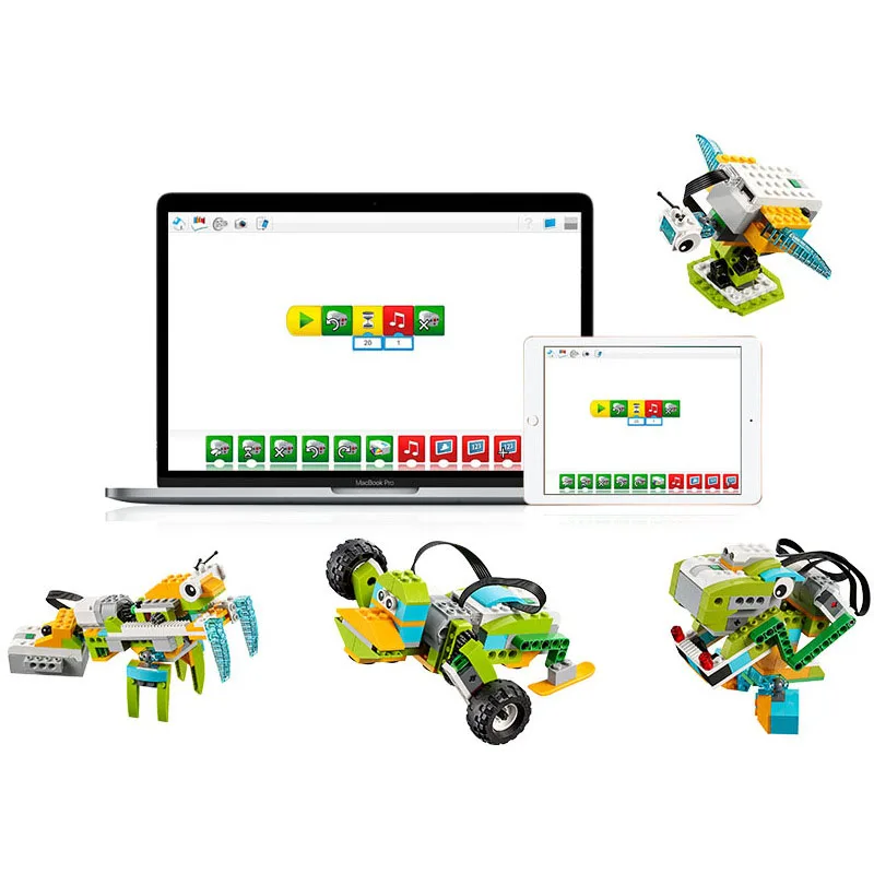 Фото Новый образовательный и Dacta серии WeDo 2,0, набор строительных блоков, кирпичи, игрушки «сделай сам», совместимы с mindstorm WeDo 45300 №4