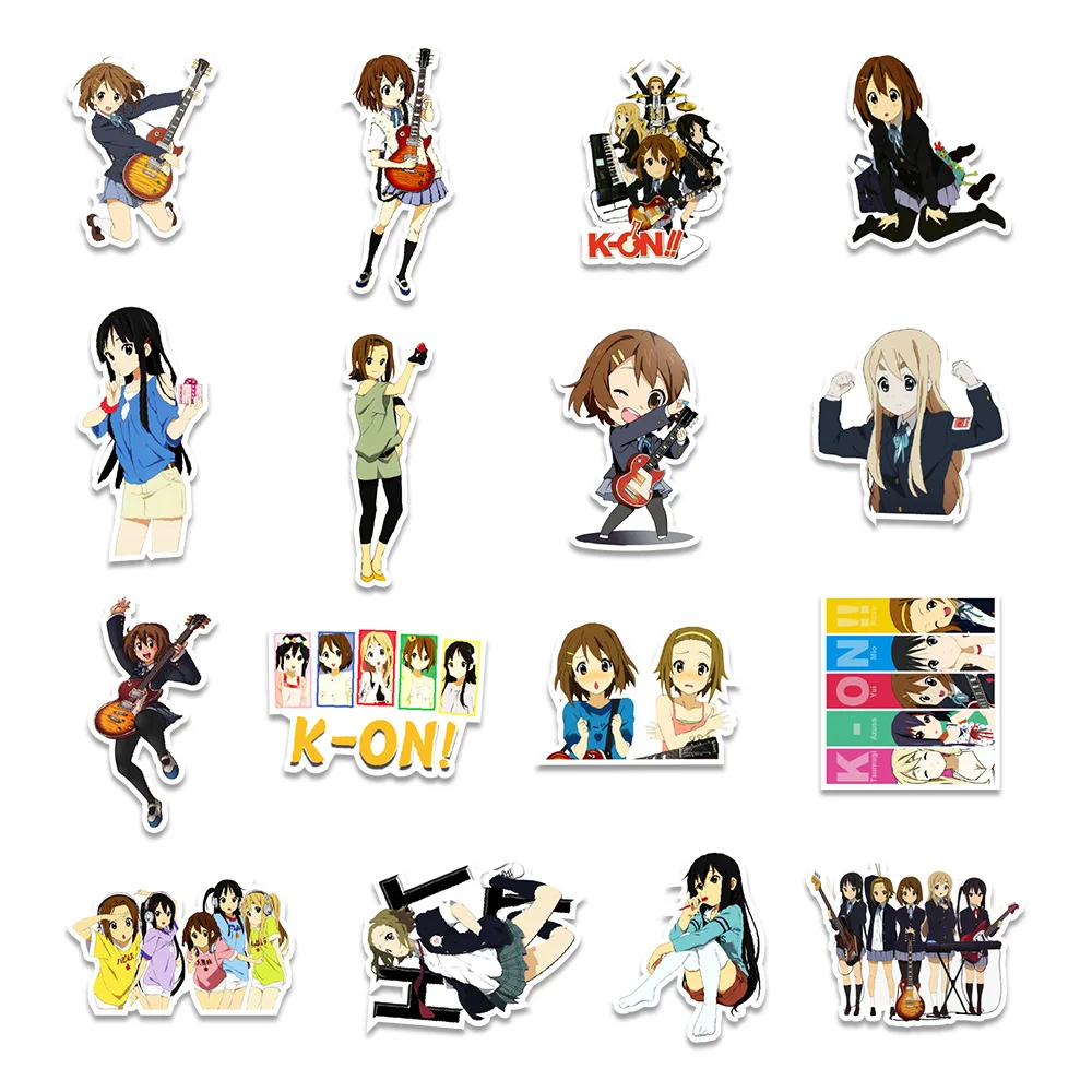 

50PCS Cartoon Animation K-ON Light Tone Girl Graffiti Sticker Trunk Helmet Refrigerator Notebook Sticker Wholesale