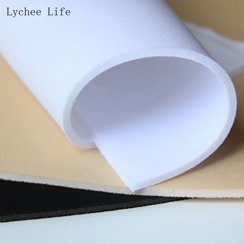 Lychee Life White Skin Composite Sponge Fabric 45x75cm/1.5x1m for Underwear Breast Pad Bra Cup Pad Raw Fabric Diy Sewing Crafts