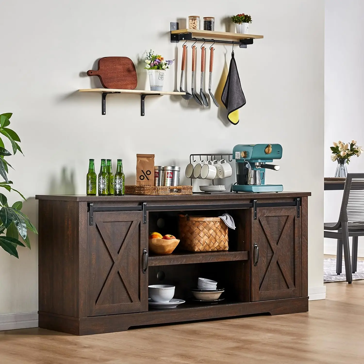 66-дюймовая подставка для телевизора в фермерском доме 75-дюймовых телевизоров