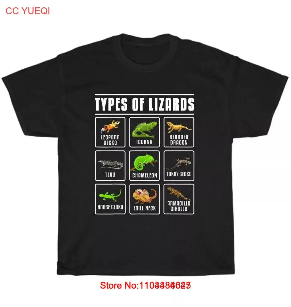 Футболка унисекс Типы ящериц рептилий бородатый дракон геккон Iguana