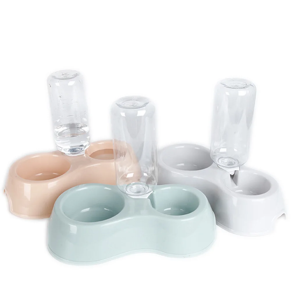 

Pet double Bowl Kitten Food Water Stainless Steel Small Dogs Cats Drinking Dish Feeder for Pet Supplies Feeding Bowls PW077