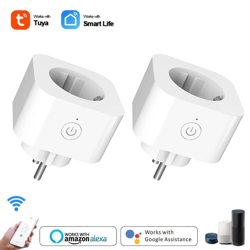 

Tuya 16A EU Standard WiFi Smart Plug With Timing Function, Smart Life APP Remote Smart Socket Works For Google Home Alexa Yandex