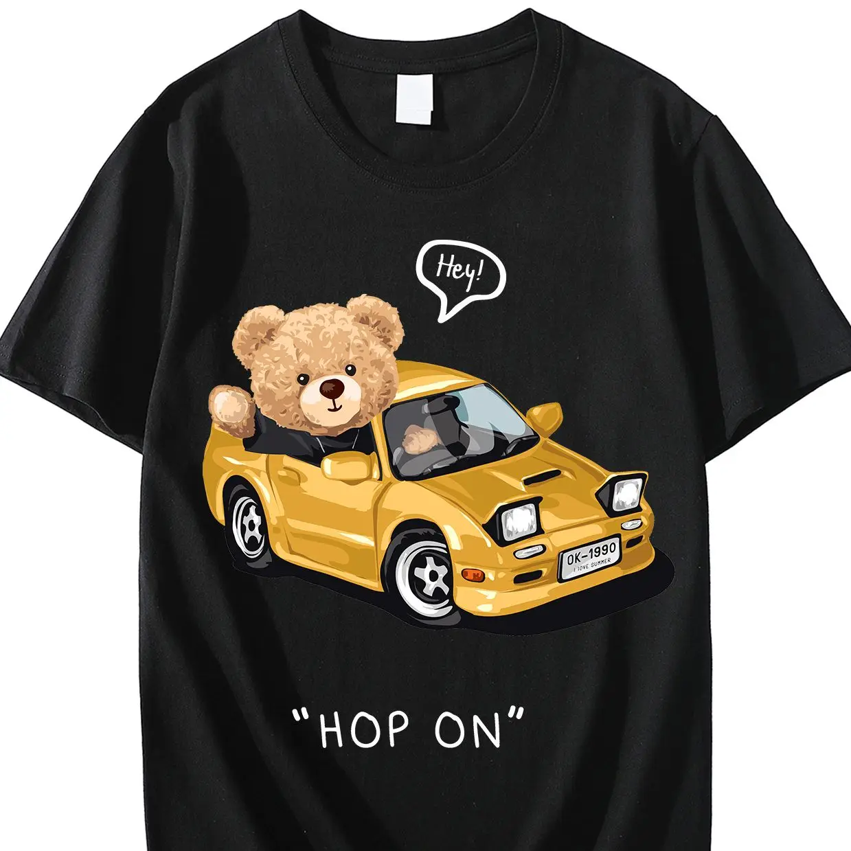 

Футболка FunnyDrivingBear мужская с принтом, модный топ с коротким рукавом в стиле хип-хоп, Повседневная футболка оверсайз с круглым вырезом, уличная одежда, 2023