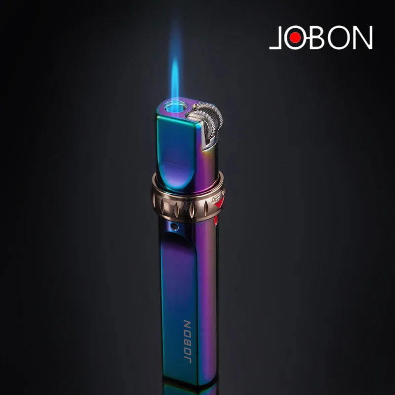 

Jobon Gas Butane Lighter, Creative Personality, Small Flint Grinding Wheel, Metal Cigar, Blue Jet Flame Cigarettes Smoking Gift