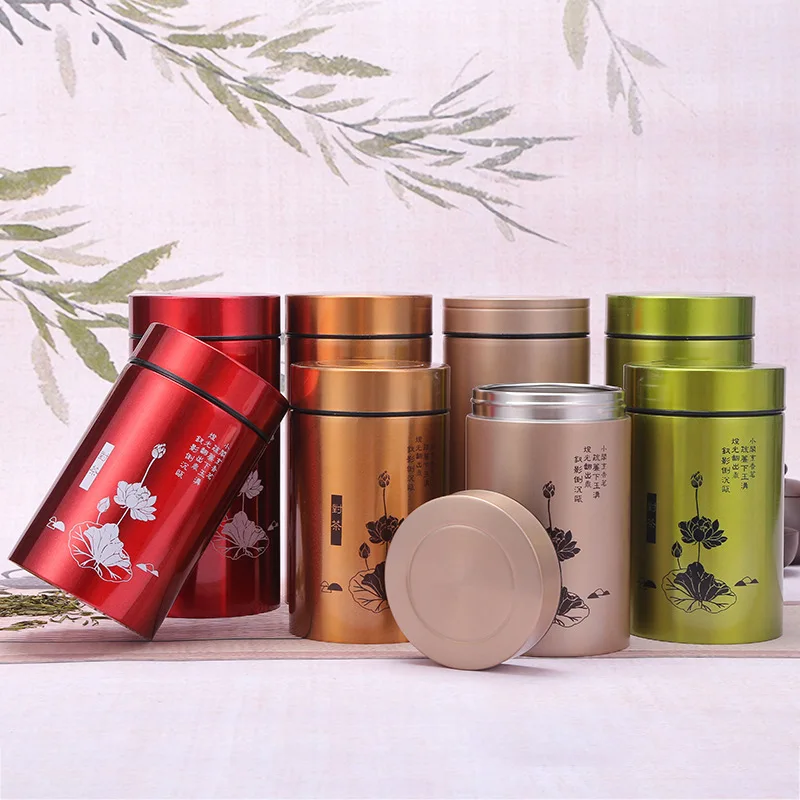 

Large-capacity Stainless Steel Tea Caddy Creative Printing Portable Storage Tank Daily Tea, Coffee, Spice Sealed Cans