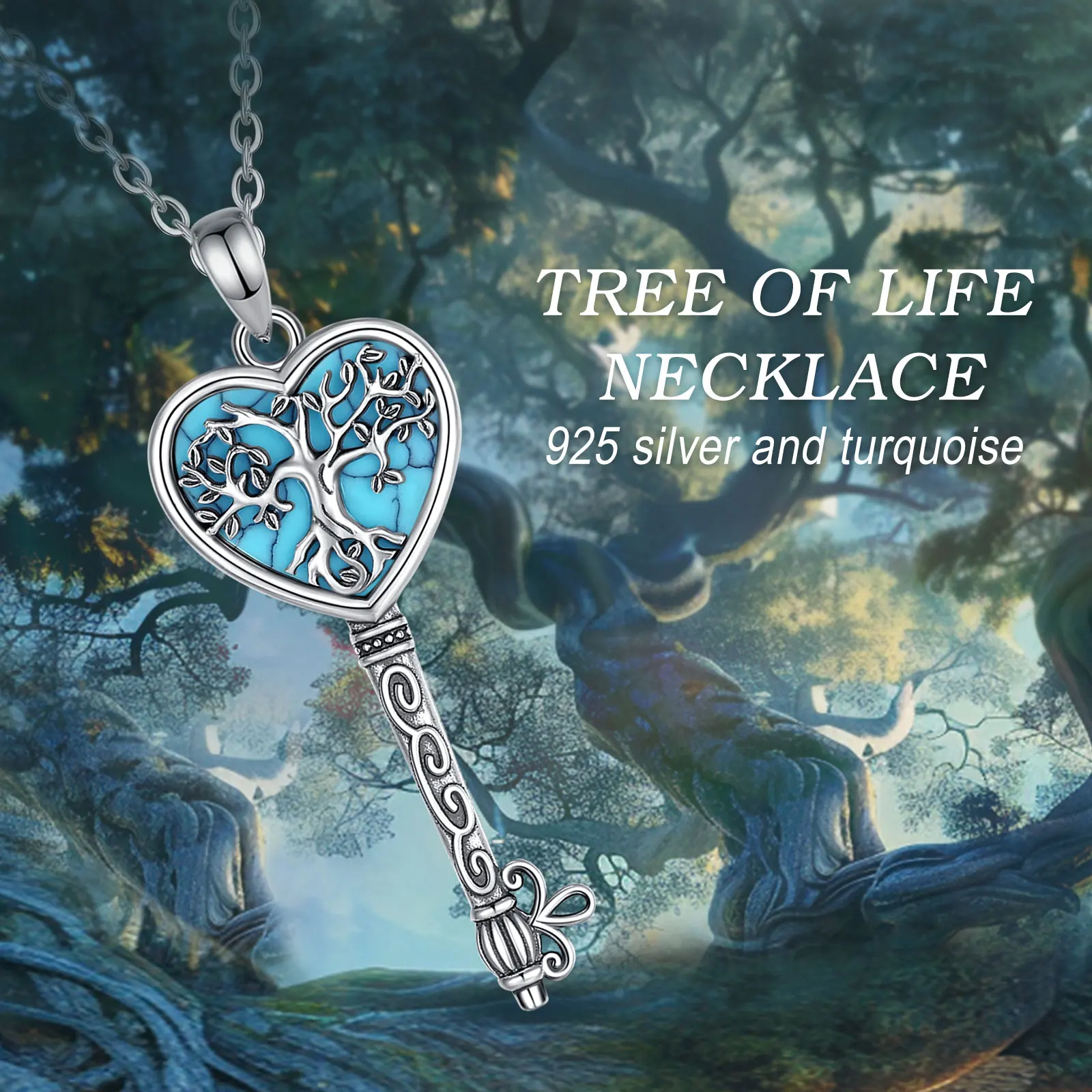 Ожерелье Eudora из стерлингового серебра 925 пробы с изображением дерева жизни для