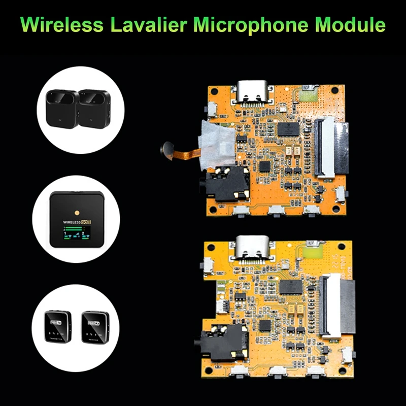 

Hot-Wireless Lavalier Microphone Module 2.4G Module 1 With 1 For Live Microphone And OLED Display PCBA Solution Module