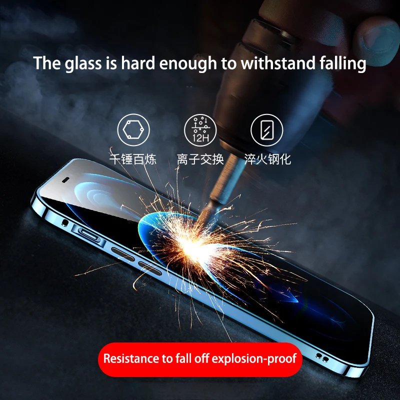 For iPhone 14 Pro max phone Case. NEW 360° Protection revent the peep Magnetic Adsorption Glass iPhon 14 pro 14plus cover bag