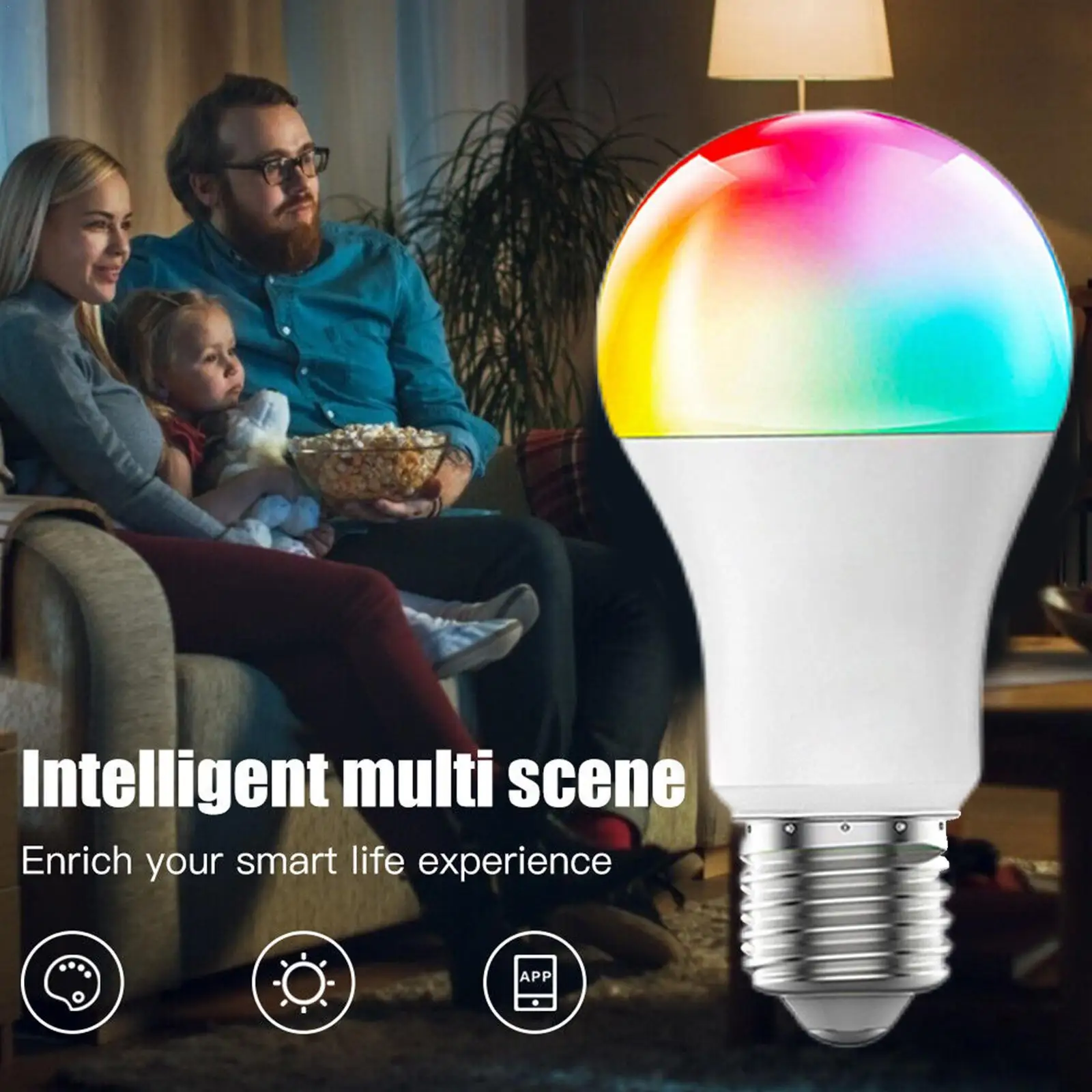 

Умная Светодиодная лампа E27 с Bluetooth, 10/15/20 Вт, 15 Вт, 220 В, 110 В