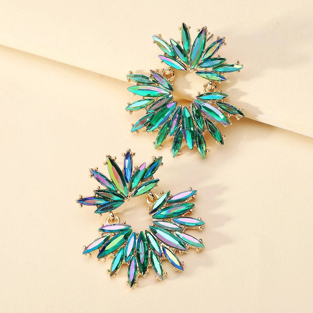 Женские Модные Висячие Серьги С Кристаллами Геометрической Формы Ювелирные