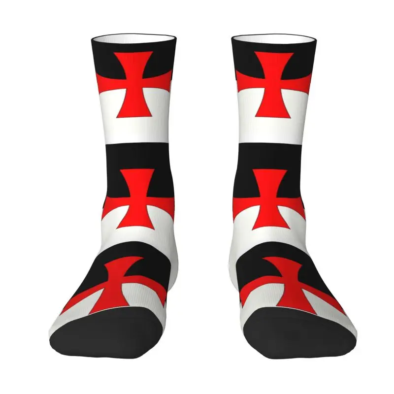 

Cute Knights Templar Flag Socks Women Men Warm 3D Printed Medieval Warrior Crusades Cross Sports Basketball Socks