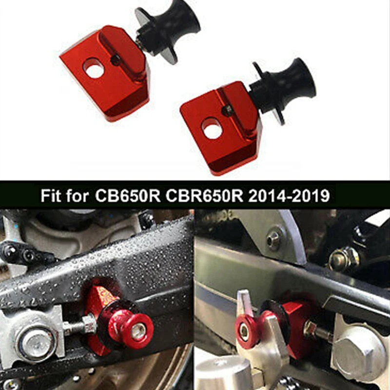

Motorcycle Chain Adjuster Rear Rocker Arm Spool Slider Rear Fork Spool Slider for Honda CB650R CBR650R 2014-2020
