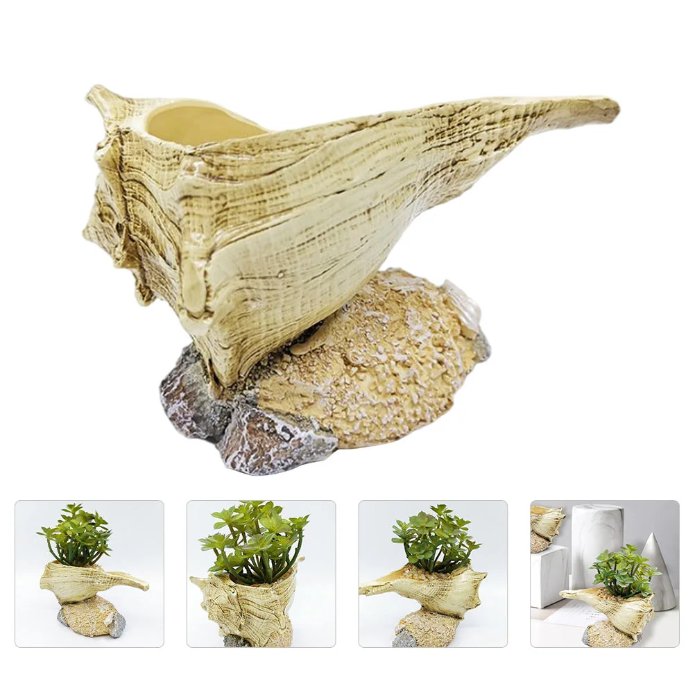 

Pot Planter Pots Flower Mini Office Garden Gift Housewarming Container Succulent Nautical Cute Holder Conch Bonsai Decorative