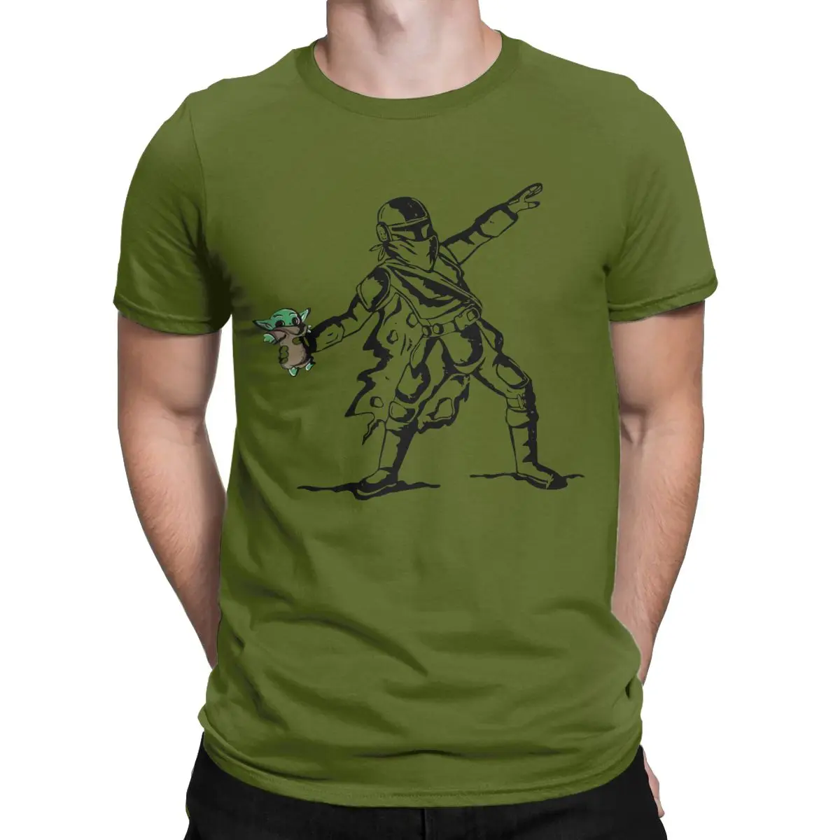 

Disney The Mandalorian T Shirt for Men Pure Cotton Funny T-Shirts Baby Yoda Star Wars Tee Shirt Short Sleeve Clothing Gift Idea