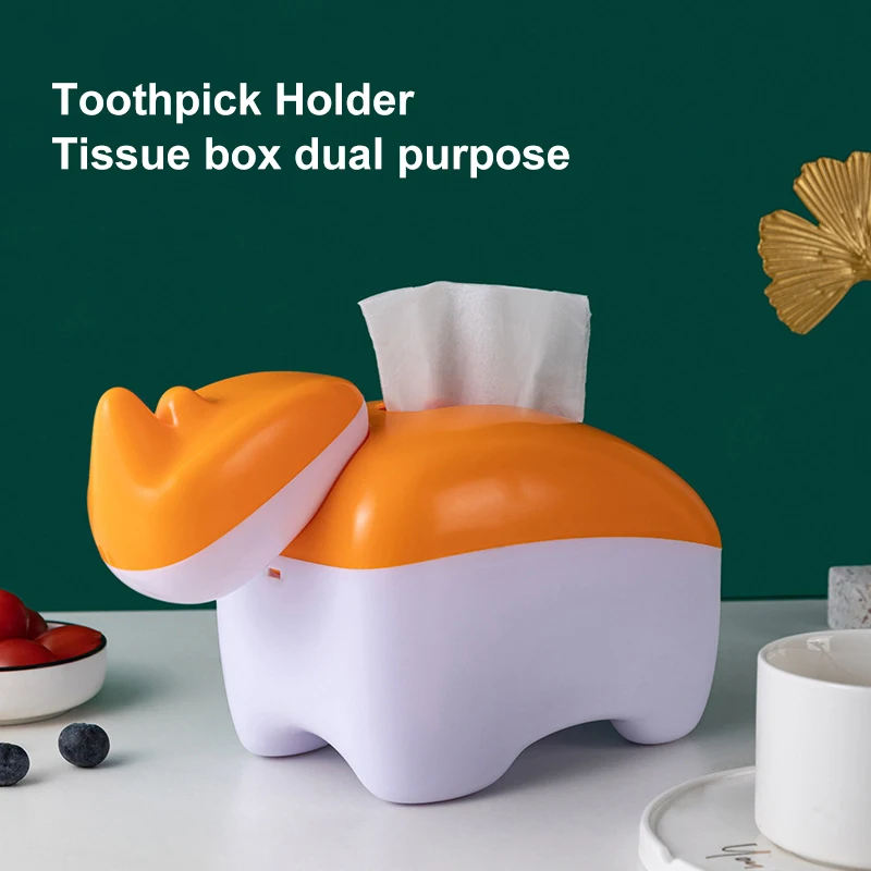 

Household Multifunctional Tissue Box Household Creative Toothpick Container Living Room Pumping Box Creative Simple