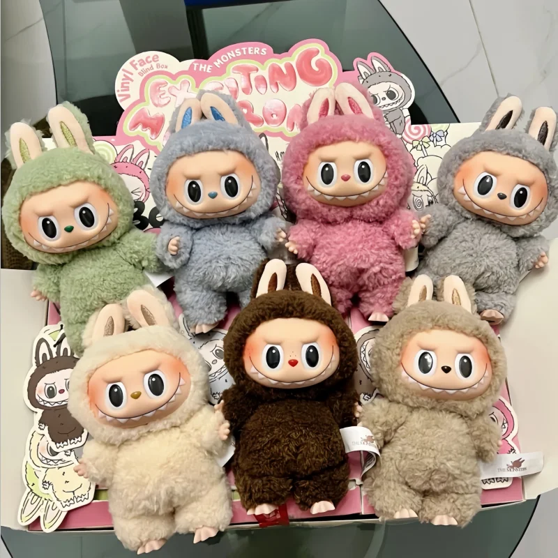 Оригинальная плюшевая кукла Pop Mart The Monster Labubu Heartbeat Macarons с виниловым лицом V1 слепая