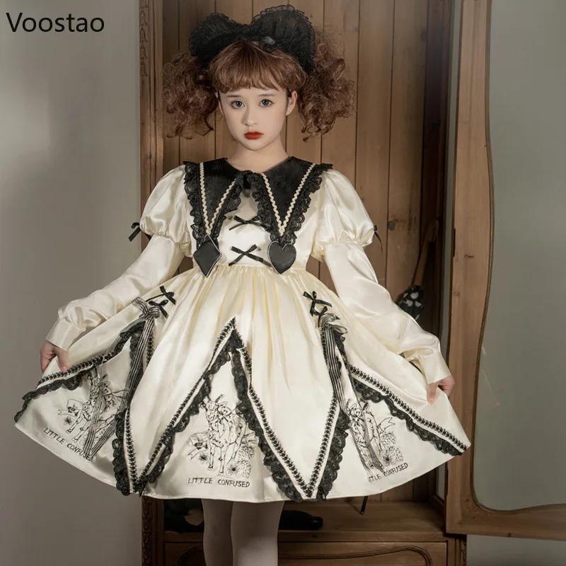 Женское платье с длинным рукавом винтажное в японском готическом стиле