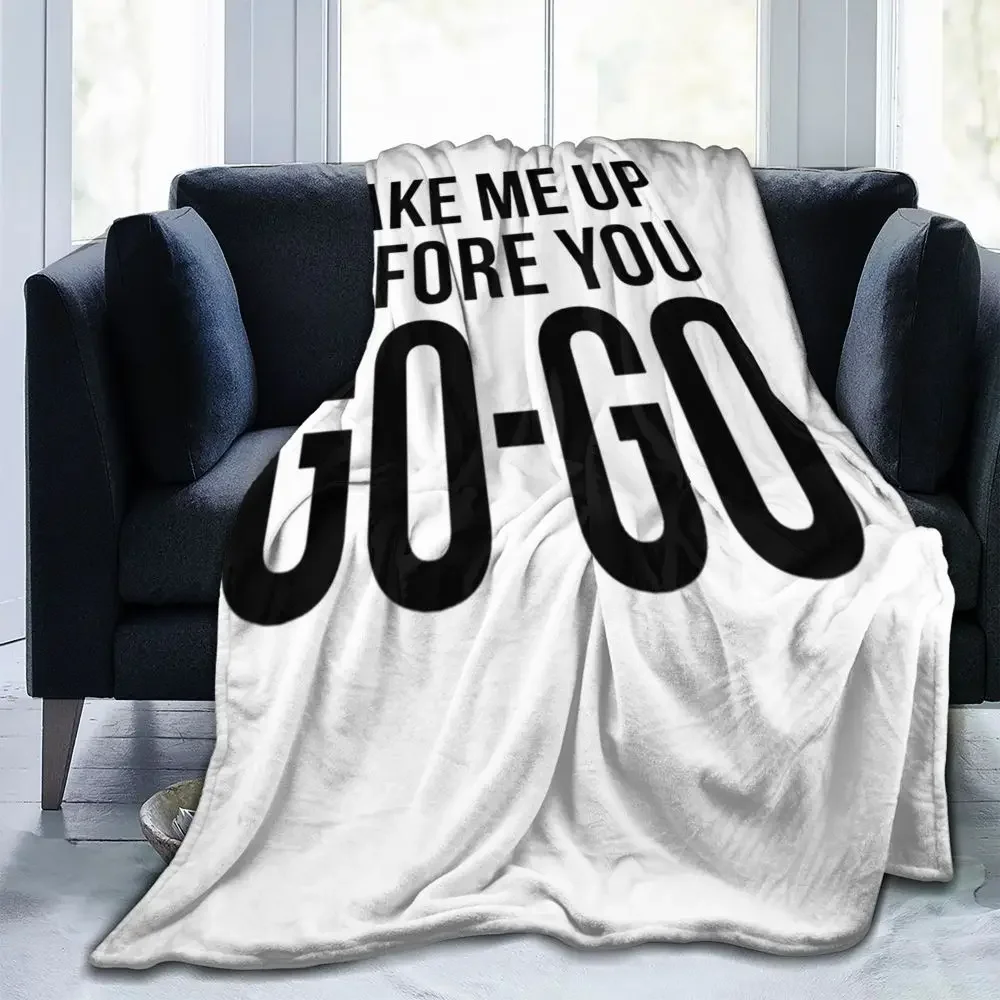 Теплое Мягкое Фланелевое Одеяло «Wake Me Before You Go» Дизайн Графическая Подушка Для Дивана-кровати Путешествие Пикник Дома... (art.: 3920cc27ccf69) - 3920cc27ccf69