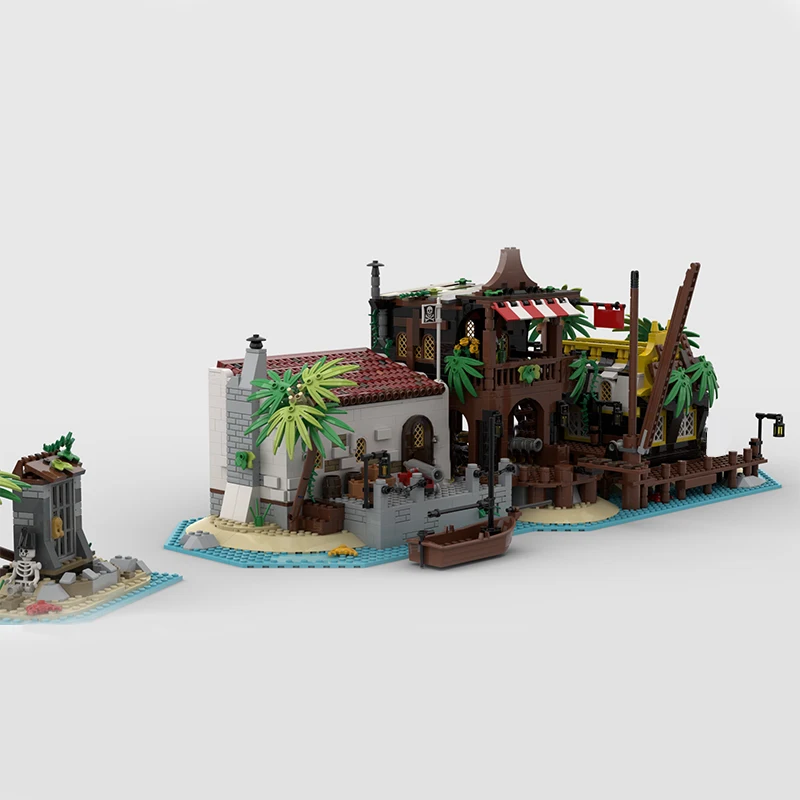 

2344PCS medieval Pirate Series Barracuda Bay Dock and Tavern model DIY creative ideas childrenToy Gift building blocks MOC-21322