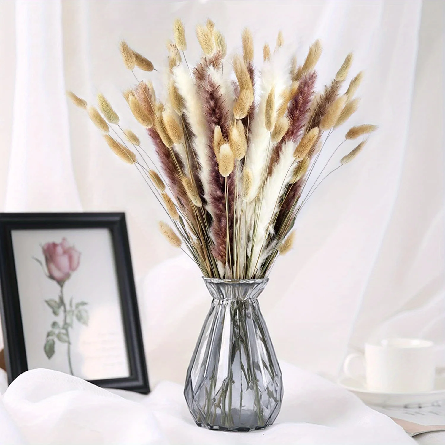 

Dried Flower Nature Fluffy Pampas Grass Wedding Party Decoration Bunny Rabbit Tail Reeds Artificial Flowers Christmas Home Decor