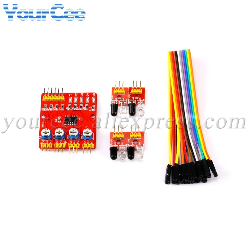 Четырехканальный инфракрасный детектор модуль датчика обхода препятствий для