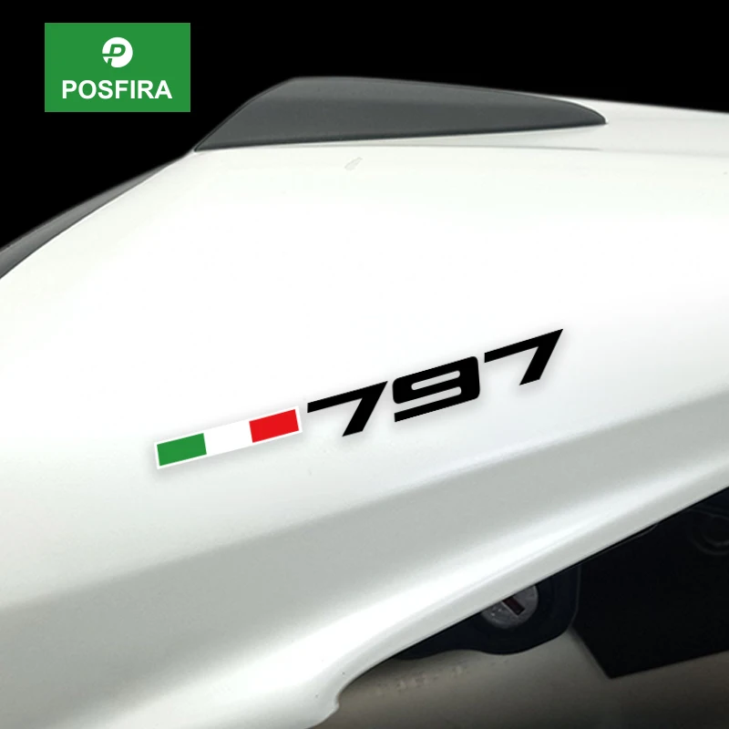 Фото POSFIRA мотоциклетные наклейки для Ducati Monster 797, декоративный логотип, водонепроницаемые наклейки, виниловые наклейки для мотоцикла, аксессуары №1