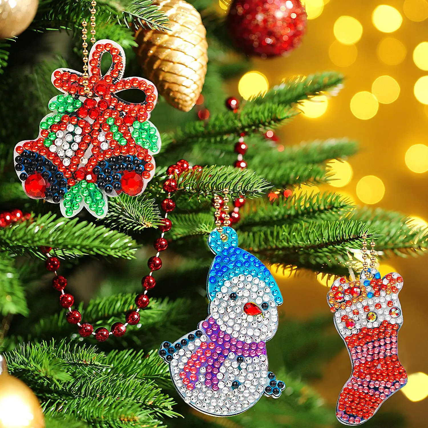 Набор брелоков для алмазной живописи набор сделай сам с рождественским