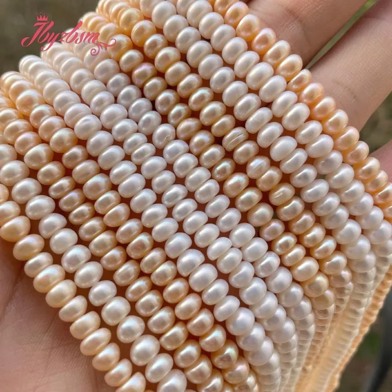 3x5mm Rondelle White Pink Nartual Freshwater Pearl Loose Beads for DIY Women Necklace Bracelet Earrings Rings Jewelry Making 15