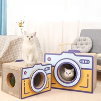 stereo camera shape large cat scratch board corrugated paper does not drop scraps vertical carton litter claw grinder
