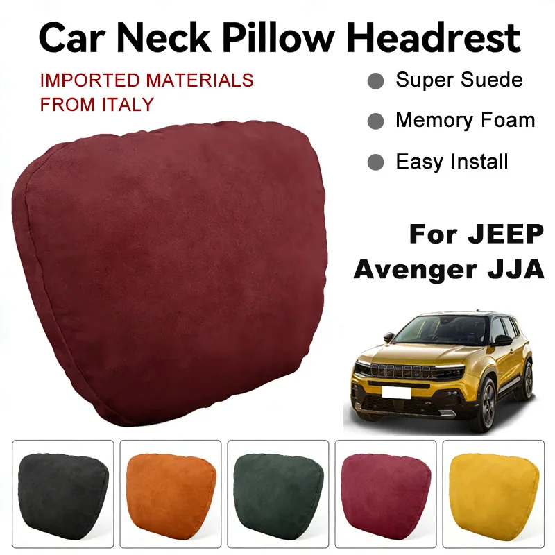 Фото Итальянская замшевая подушка для поддержки шеи в автомобиле JEEP Avenger JJA, подушка для поддержки головы и шеи, аксессуары для интерьера автомобиля №2