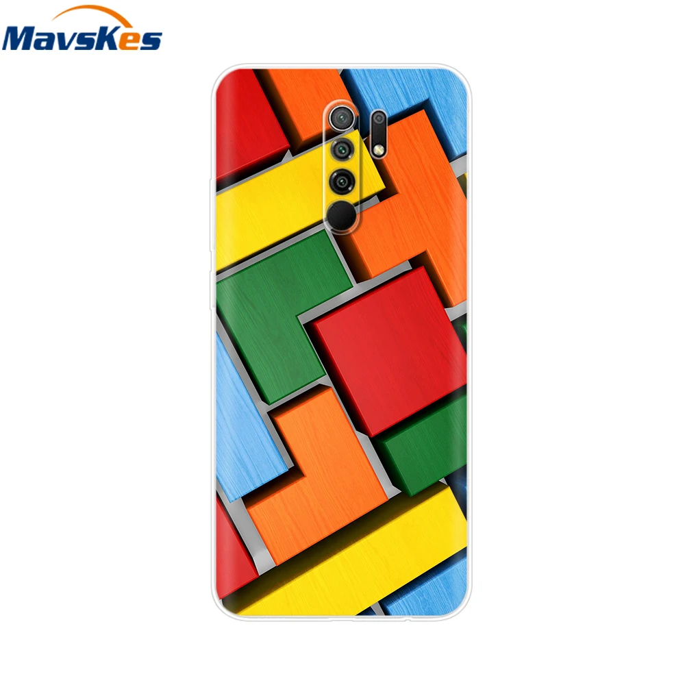 Чехол для телефона Redmi 9 чехол Xiaomi прозрачный модный узор мягкий силиконовый