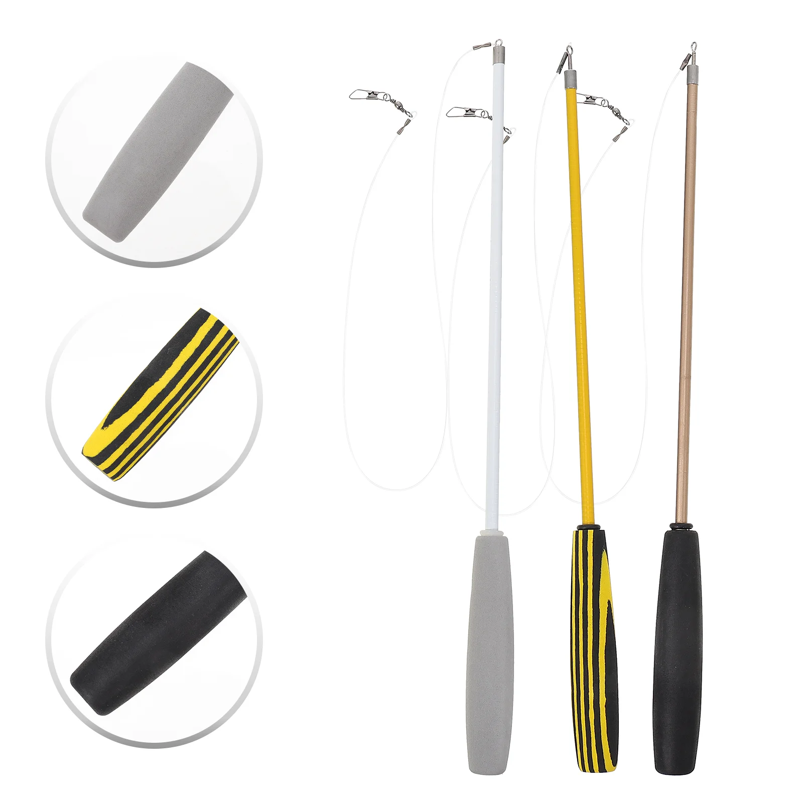 

Cat Wandfishing Pole Teaserinteractive Catsstick Exerciser Retractable Three Sticks Diy Sections Rod Indoor Kitten Pet