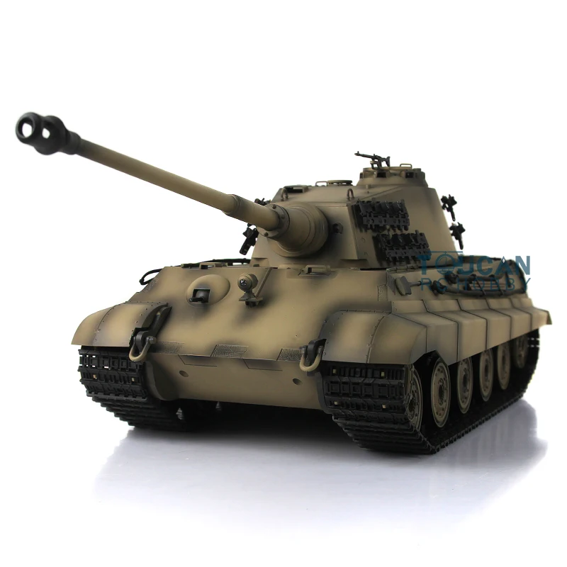 Henglong 1/16 7 0 King Tiger RC Tank Barrel Recoil 3888A 360 Stalowa skrzynia biegów Bitewna na podczerwień Wojskowa zabawka dla chłopca