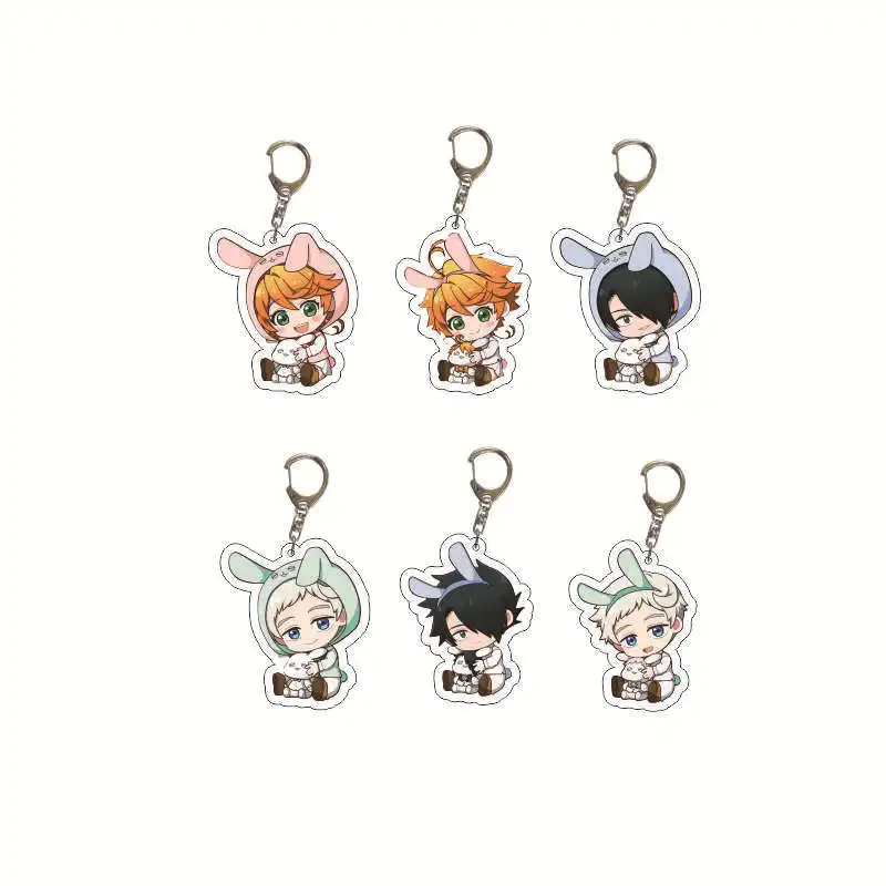 

Мужской брелок для ключей с обещанием Neverland, женский брелок для ключей высокого качества, брелок для ключей с Эммой Рей, модный акриловый бре...