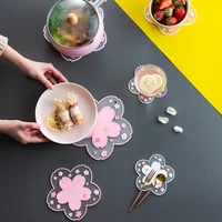 sunflower cherry blossom heat insulation pad dining table mat anti skid cup pads non slip coaster kitchen accessories xmas decor