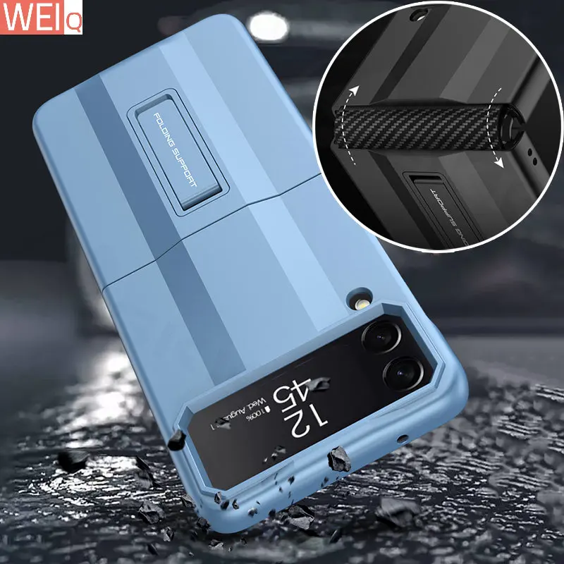 

Supercar Matte Holder Case For Samsung Galaxy Z Flip 4 Cover Anti-scratch Hinge Straps Protection For Galaxy Z Flip4 Case