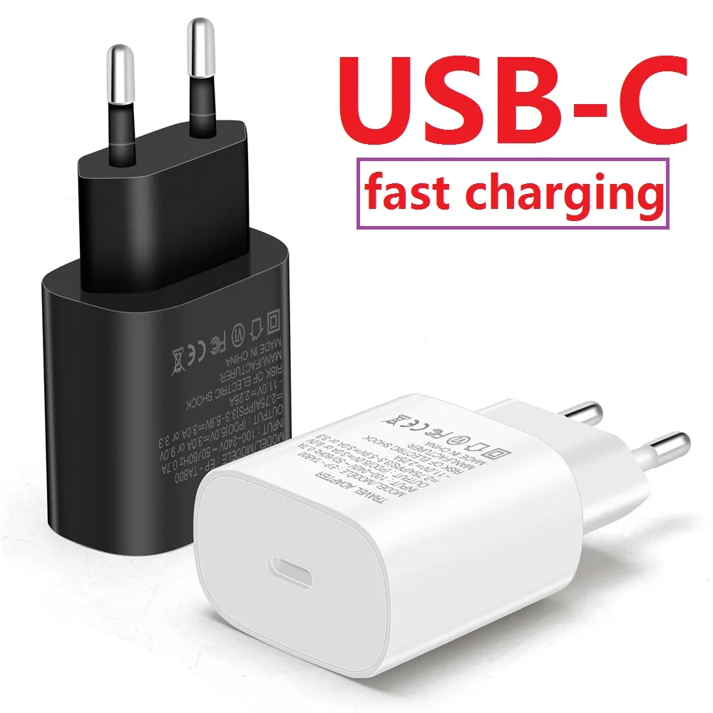 

10pcs Fast Quick Charging 18W PD USB-C Wall Charger Portable Type c Chargers For IPhone Samsung S20 S21 S22 S23 Note 10 htc lg