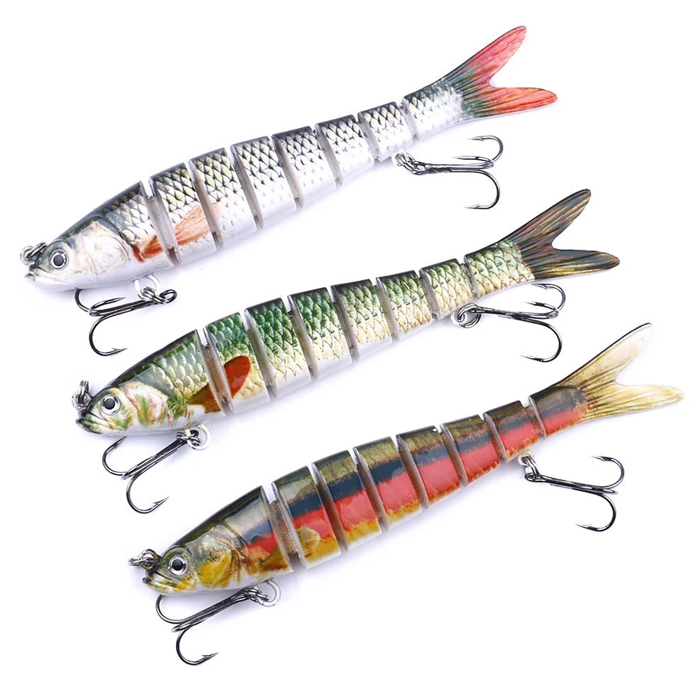 

1pcs Jointed Fishing Lures 13.7cm/27g Wobblers Swimbait Hard Bait 8-Segment Classic Lure Knolled Fish 3D Realistic Looking Eyes