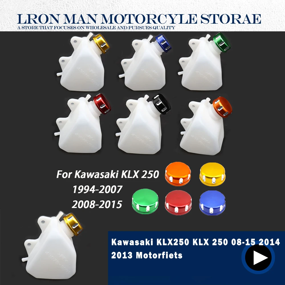 

Voor Kawasaki KLX250 KLX 250 08-15 2014 2013 Plastic Koelvloeistof Tank Radiator Overloop Water Koelvloeistof Tank Cover CNC