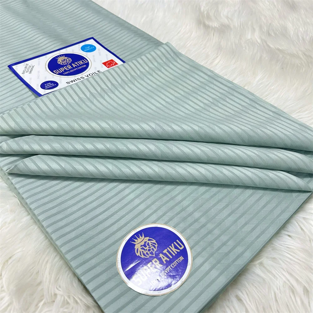 Green Atiku Fabric For Men Cotton 2023 Swiss Voile Lace Polish Lace Nigerian Lace Fabric By The Yard High Quality 5 Yards Wp94-3