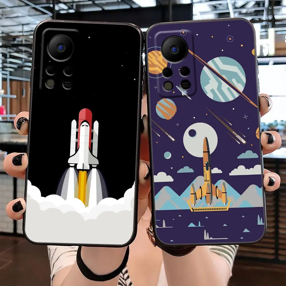 

Funda Case for Infinix Note Hot 8 9 10 10i 10S 11 11S 8i S5 SMART 4 POVA2 SPARK 5 6 GO 7 8 Pro PLAY AIR Case Rocket Spaceship