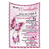 the blanket that grandma gave to my granddaughter you will always be my baby girl butterfly travel flannel blanket