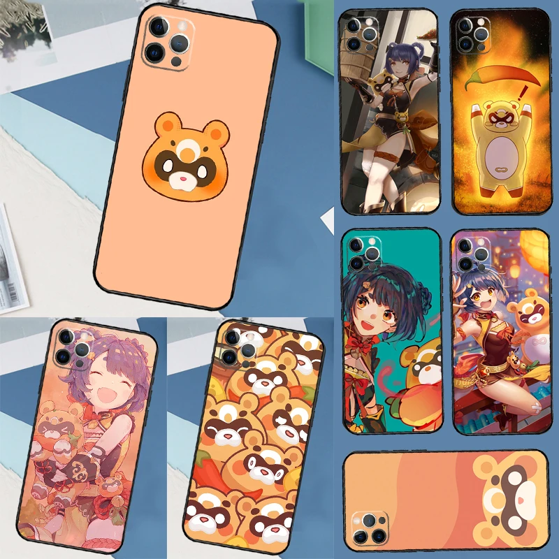 Ударопрочный чехол Guoba Xiangling Genshin для iPhone 13 14 12 11 Pro Max X XR XS Max 7 8 14 Plus SE 2020, мягкий чехол