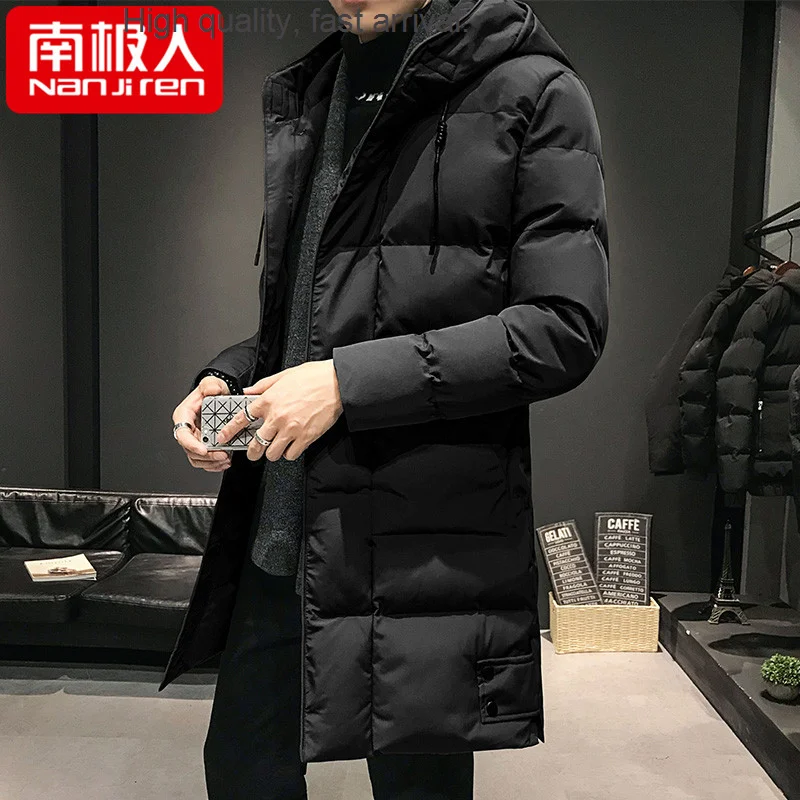 Coat Mid-Length Cotton-Padded Men's Coat Autumn and Winter New Trendy Handsome Thick Cotton-Padded Coat Winter down
