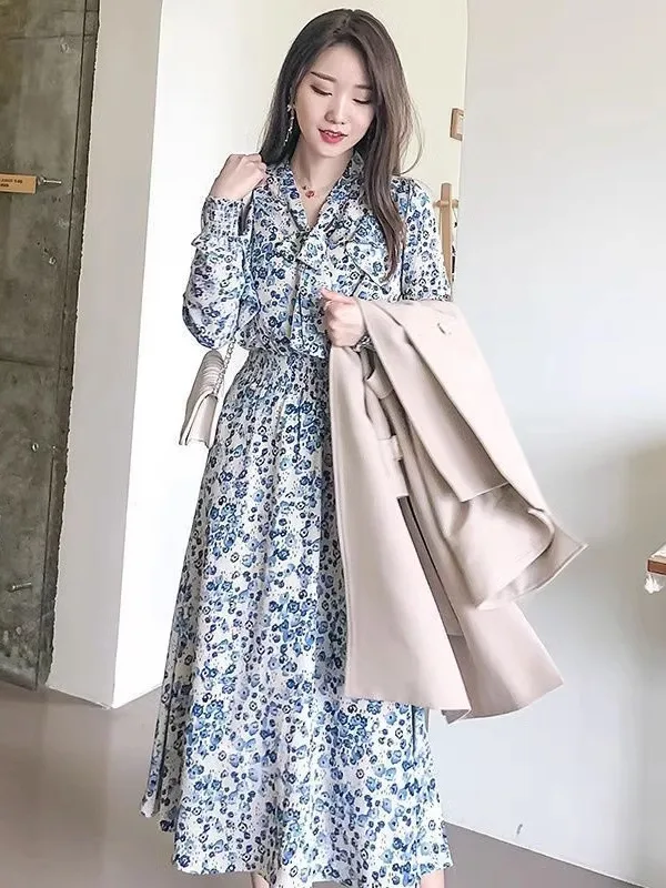 Женское длинное шелковое платье в западном стиле облегающее французское