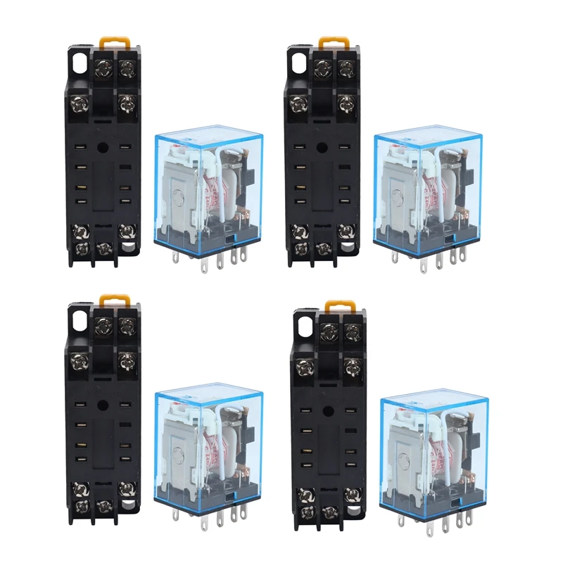 

4X 220/240V AC катушка DPDT реле мощности MY2NJ 8 Pin W Socket Base