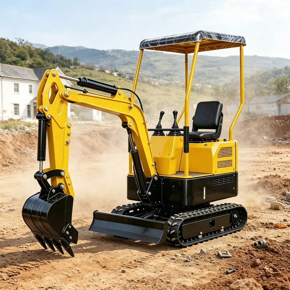 Фото Мини-экскаватор Yanmar 0,8 тонны, компактный, с сертификатом CE и траншеекопателем для строительства, дома, сада, экскаваторные инструменты. №3