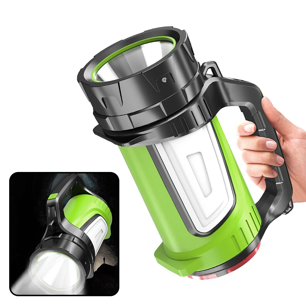 

Powerful Lantern Super Bright LED Flashlight Camping Handheld Torch Spotlight Waterproof USB Rechargeable for Outdoor Hiking