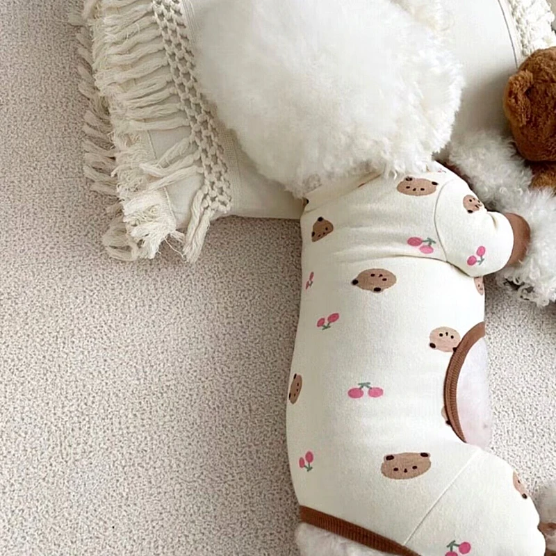 

Teddy Home Clothes Puppy Four-legged Clothes Bear Print Dog Clothes Pomeranian Cool Summer Clothes Pet Dog Pullover